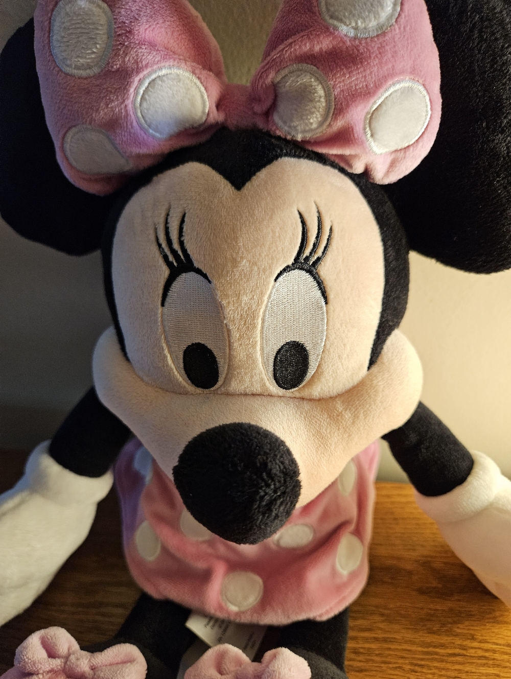 Minnie Mouse Disney Store Exclusive Plush Pink Dress Stuffed Animal 18"